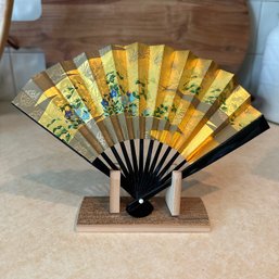 Small Paper Fan On Stand, From Japan (DR)