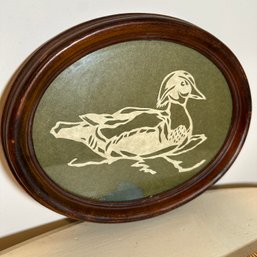 'Wood Duck' Signed Framed Art By Nancy Hubbard, 1986 (Bsmt)