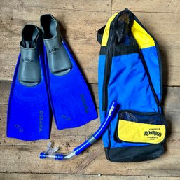 Snorkling Flippers & Mouth Piece With Bag - No Mask - Barn