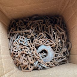 Box Of Vintage Chain With Large Hook (Garage Right)