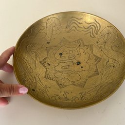 Vintage Chinese Dragon Brass Bowl (OA)