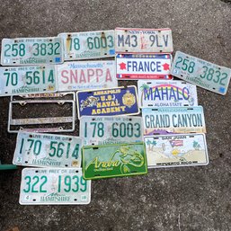 Assorted New Hampshire, MA, And Other Collectible License Plates (Garage Right)