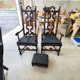 Vintage Paine Furniture Co. (Boston, MA) Chairs And Footstool