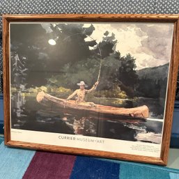 'The North Woods (Playing Him)' By WInslow Homer, Currier Museum Framed Print (Bsmt)