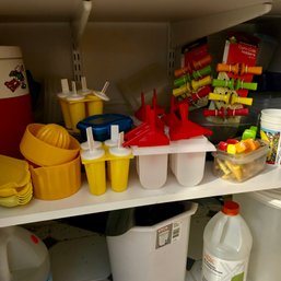 Retro Plastic Kitchenware Lot, Tupperware, Popsicle Makers, Corn Cob Holders, Etc (Kitch Closet)