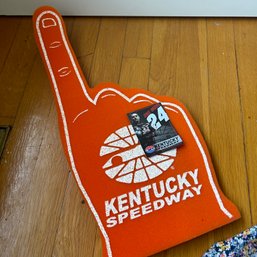 Kentucky Speedway Autographed JEFF GORDON Card & Foam Finger