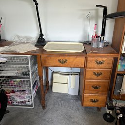 Wooden Sewing Cabinet Desk #3 - Contents Inc - NO MACHINE