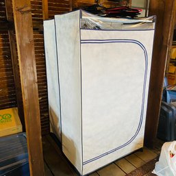 Two Fabric-Covered Portable Closets With Hangers (Attic)
