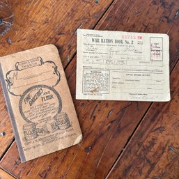 Vintage War Rations Book With Stamps And Vintage Grocery Notebook (HW)