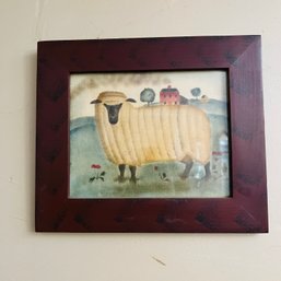 Vintage Folk Art Sheep Print (DR)