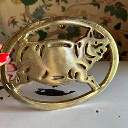 Metal Pig Trivet Made In Taiwan (DR)