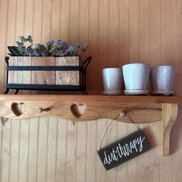 Cute Gardening Themed Decor & Ceramic Pots - Shelf Not Included (Kitchen)