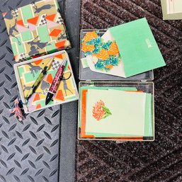 Vintage Paste Stickers - Florals And Holiday - And Mini Pens In Box