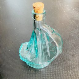 Pressed-Glass Ship Bottle With Cork (Pod Shelf)