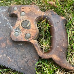 Vintage Disston Wooden Handle Saw (shed)