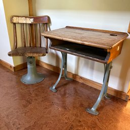 Vintage Kenney Bros & Wolkins, Boston, Children's School Desk & Chair (Kitchen)