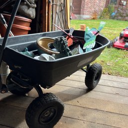 Lawn Cart Filled With Gardening Decor (Shed)