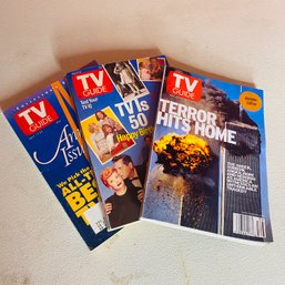 Cool! 3 Vintage TV Guides - Sept 11, TV Is 50! & 40th Anniversary Issue (Dining Room 48089)