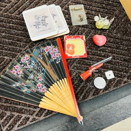 Vintage Coasters, Fan And Other Small Objects