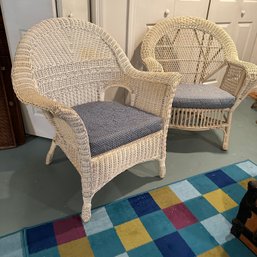 Pair Of Vintage Wicker Chairs (Bsmt)