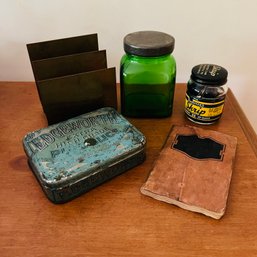 Vintage Edgeworth Tobacco Tin, Ink, Brass Letter Sorter And Medical Pamphlet (BR 2)