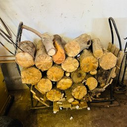 Log Rack With Firewood (Garage)