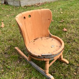 Wooden Rocking Chair Plant Pot Holder (Shed)