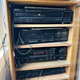 Stereo Equipment Including Pioneer & Sony - With Cabinet (Art Room)