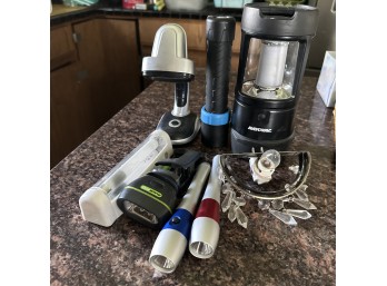 Assorted Flashlights, Lantern, & Nightlight (Kitchen)