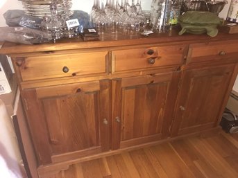Beautiful Large Solid Wood Hutch And Lower Cabinet With Drawers (Basement & Upstairs)