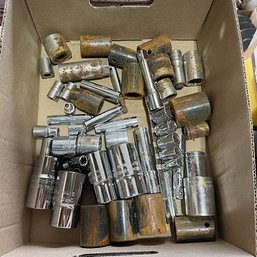 Box Lot Of Assorted Sockets (Garage Right)