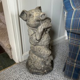 Solid Stone Pig Garden Statue, Heavy (Living Room)