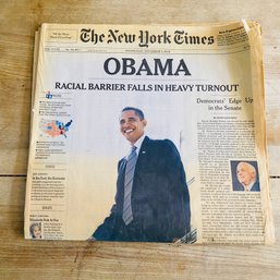 New York Times 11/5/2008 Obama Election Annoucement Newspaper (Kitchen)