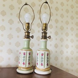 Pair Of Ceramic Based Lamps - Tested (MB)