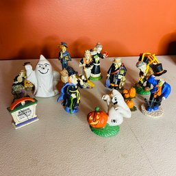 Lot Of Cute, Colorful Halloween Figurines (Dining Room 48098)