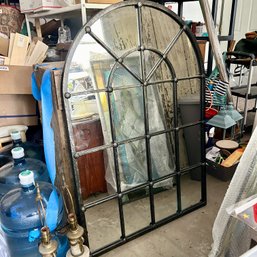 32'x47' Black Metal Arch Framed Accent Mirror (OA)