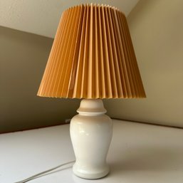Vintage Ceramic Lamp With Plastic Accordion Shade (Attic 3)