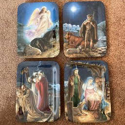 Set Of 4 O Holy Night Collectible Plates By The Bradley Exchange