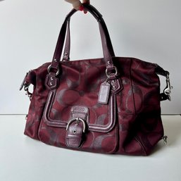 COACH Campbell Maroon Shoulder Bag