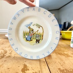 Charming Vintage Alphabet Plate Elijah Cotton, Lord Nelson Ware, Staffordshire England (LR)