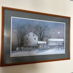 Framed Art Print By Ray Hendershot, Canadian Artist, Winter Landscape (Den)