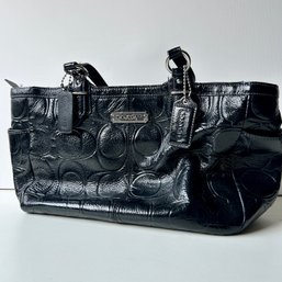 COACH Embossed Black Patent Leather Bag