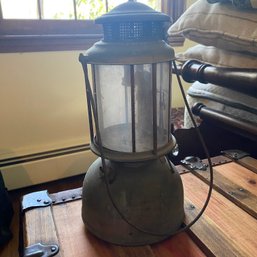 Vintage Metal Oil Lamp With Mica Windows (BR)