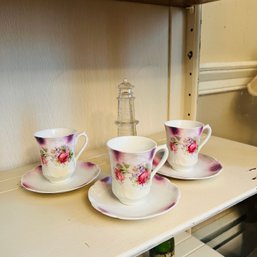 Vintage (antique?) Hand Painted Tea Cups (DR)
