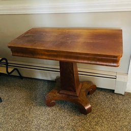 Vintage Wheeled Wooden Pedestal Console Table With Hidden Compartment (Kitchen)