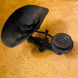 Antique Balance Scale With Weights (Dining Room)