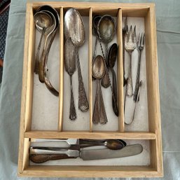 Mixed Lot Of Vintage Silverware Flatware, Silver Plated And Possibly Some Solid Silver Pieces (Dining Room)