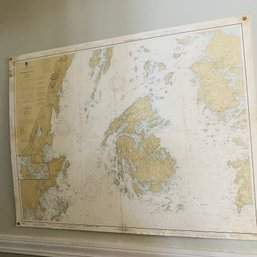 Large 1984 Penobscot Bay Maine Wall Map (Kitchen)