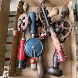 Lot Of Assorted Vintage Hand Drills (Garage Right)