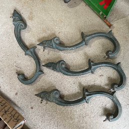 Set Of Four Vintage Iron Decorative Pieces (Garage Right)